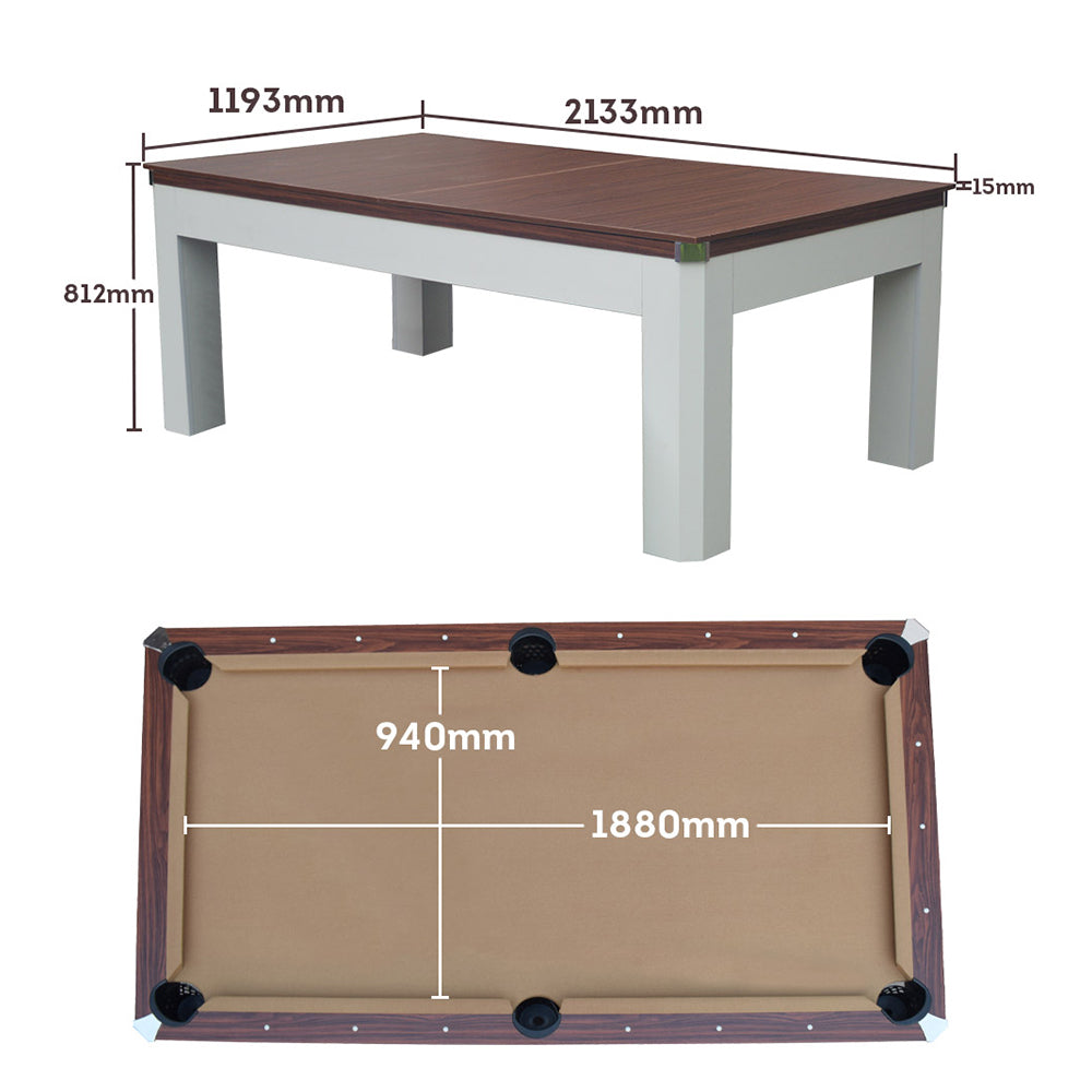 7FT 003 MDF 3-IN-1 Pool Table/Table Tennis Table/Dining Table White (ON BACK ORDER FOR THE 4TH JULY)