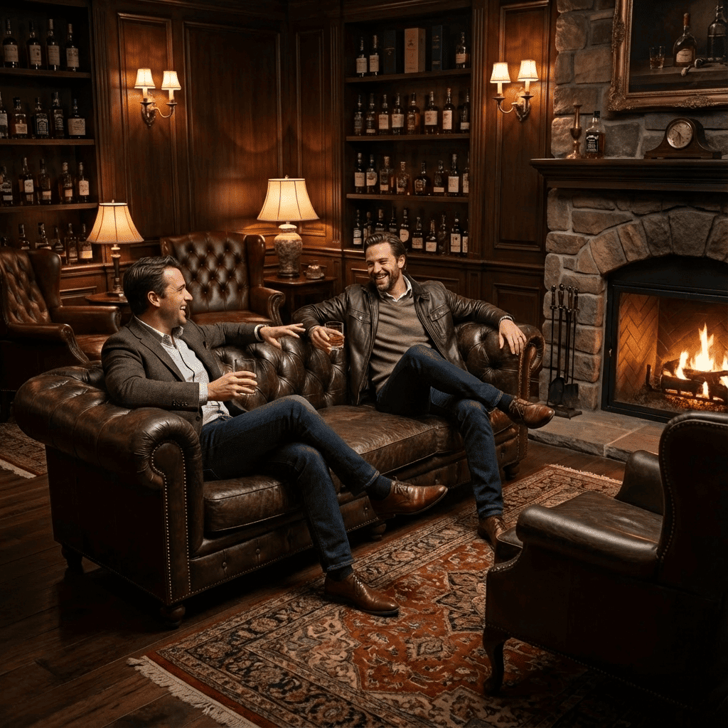 Winston Three Seat Classic Vintage Leather Chesterfield Lounge – Cigar Brown