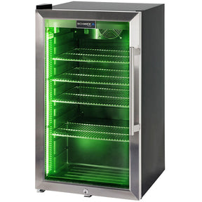 Schmick Outdoor Triple Glazed Alfresco Bar Fridge With Led Strip Lights. Lock and LOW E Glass. Indoor use also perfect! - Model HUS-SC88L-SS