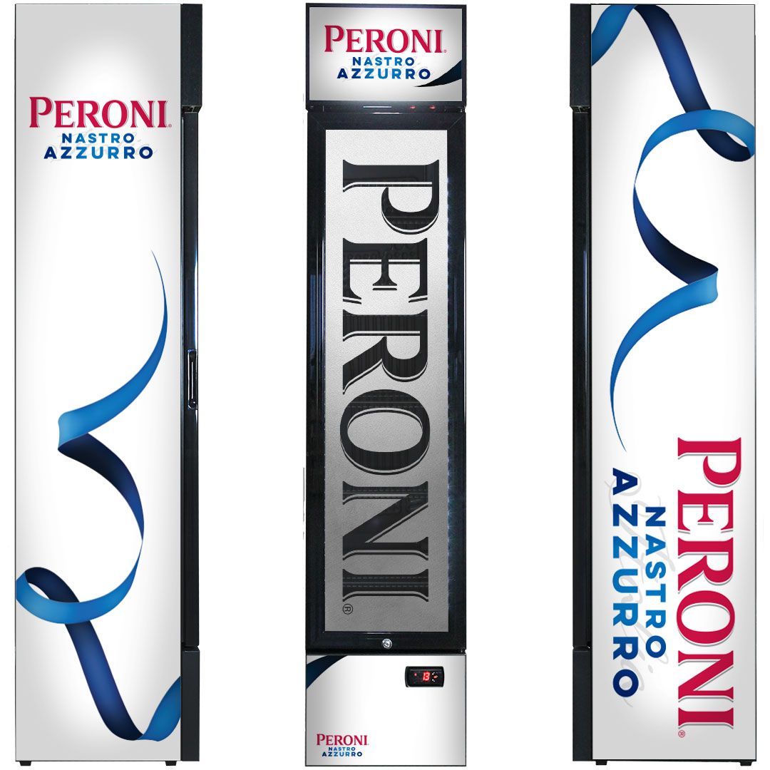 Peroni Branded Skinny Upright Bar Fridge