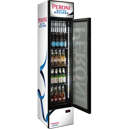 Peroni Branded Skinny Upright Bar Fridge