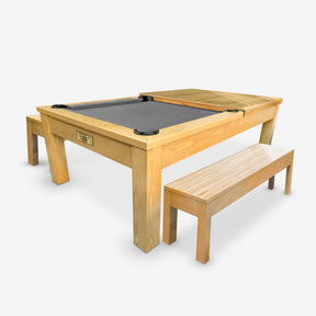 7ft Timber Dining Pool Table - Black Felt [ON BACKORDER FOR EARLY DEC]