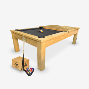 7ft Timber Dining Pool Table - Black Felt [ON BACKORDER FOR LATE OCT]