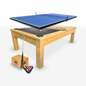 7ft Timber Dining Pool Table - Black Felt [ON BACKORDER FOR LATE OCT]