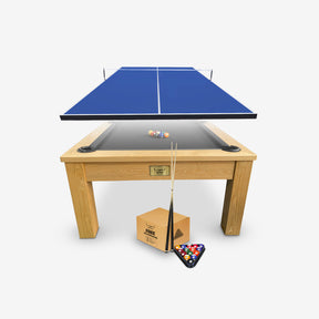 7ft Timber Dining Pool Table - Black Felt [ON BACKORDER FOR LATE OCT]