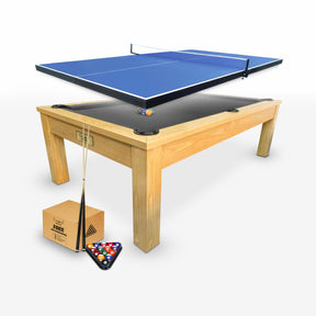 7ft Timber Dining Pool Table - Black Felt [ON BACKORDER FOR LATE OCT]