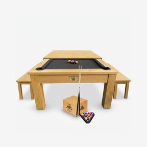 7ft Timber Dining Pool Table - Black Felt [ON BACKORDER FOR LATE OCT]