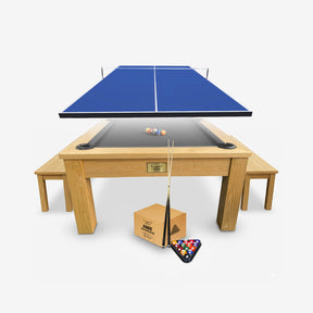 7ft Timber Dining Pool Table - Black Felt [ON BACKORDER FOR LATE OCT]