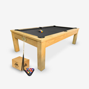 7ft Timber Dining Pool Table - Black Felt [ON BACKORDER FOR LATE OCT]