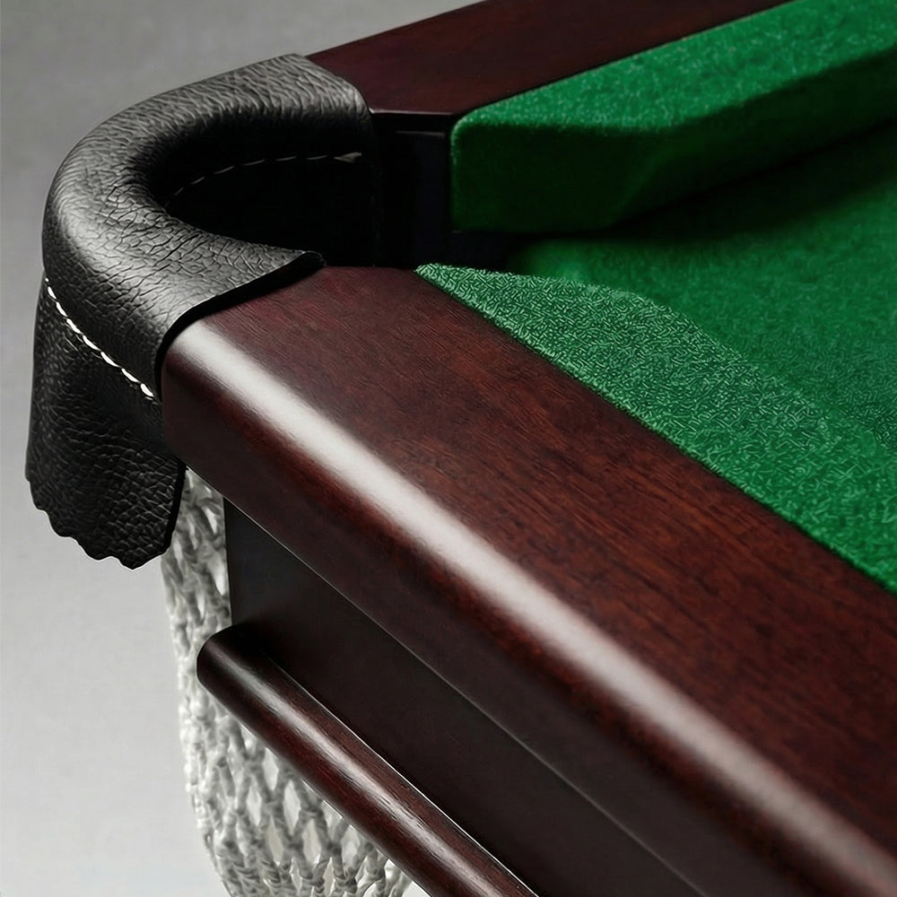 Solid Oak 8ft Slate Pool Table - Walnut Frame/Green Felt [SHIPS IN 5 WEEKS]