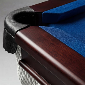 Solid Oak 8ft Slate Pool Table - Walnut Frame/Blue Felt [SHIPS IN 1 WEEK]