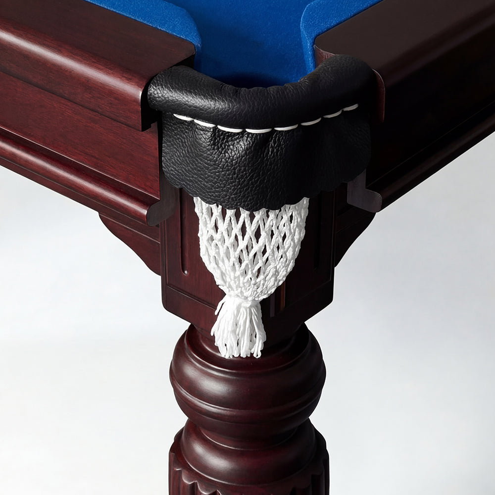 Solid Oak 7ft Slate Pool Table - Walnut Frame/Blue Felt