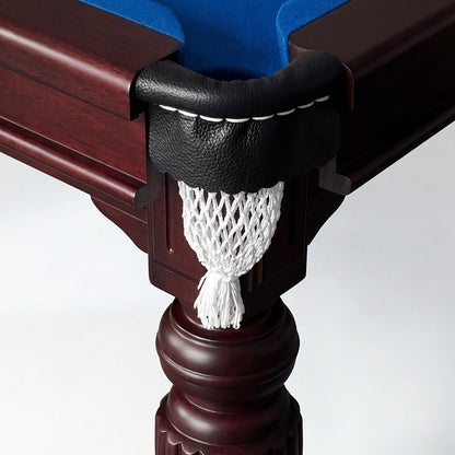 Solid Oak 7ft Slate Pool Table - Walnut Frame/Blue Felt