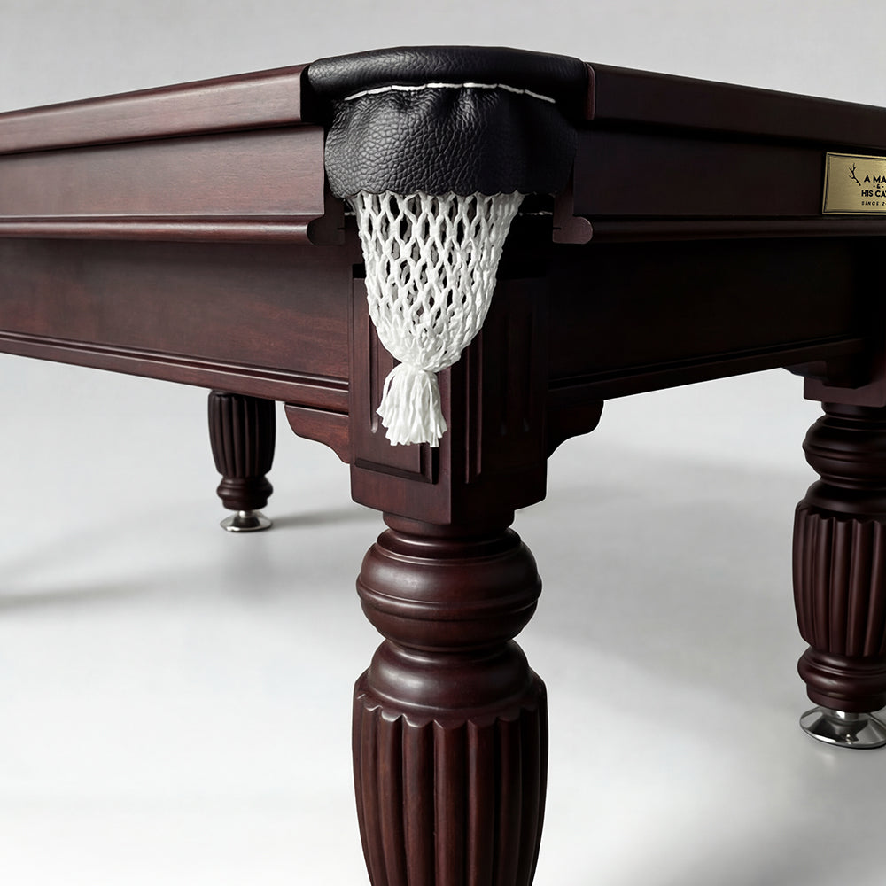 Solid Oak 7ft Slate Pool Table - Walnut Frame/Blue Felt