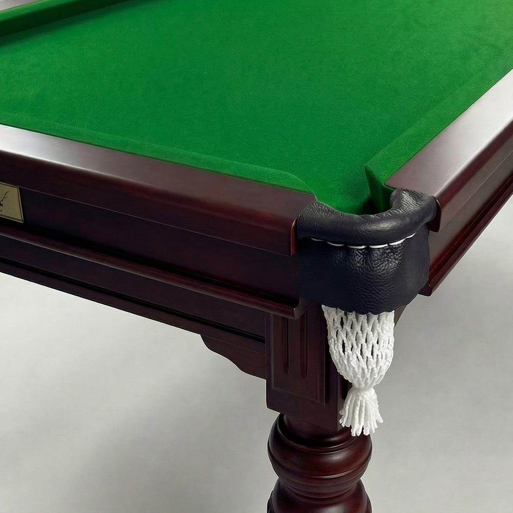 Solid Oak 8ft Slate Pool Table - Walnut Frame/Green Felt [SHIPS IN 5 WEEKS]