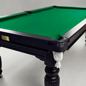 Solid Oak 8ft Slate Pool Table - Black Frame/Green Felt