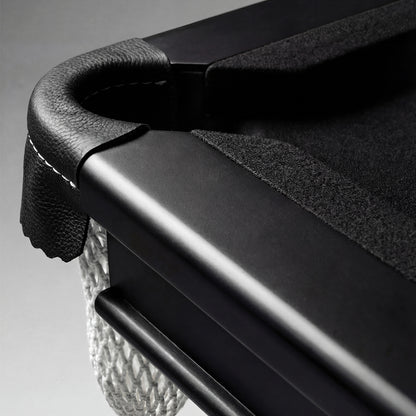 Solid Oak 8ft Slate Pool Table - Black Frame/Black Felt