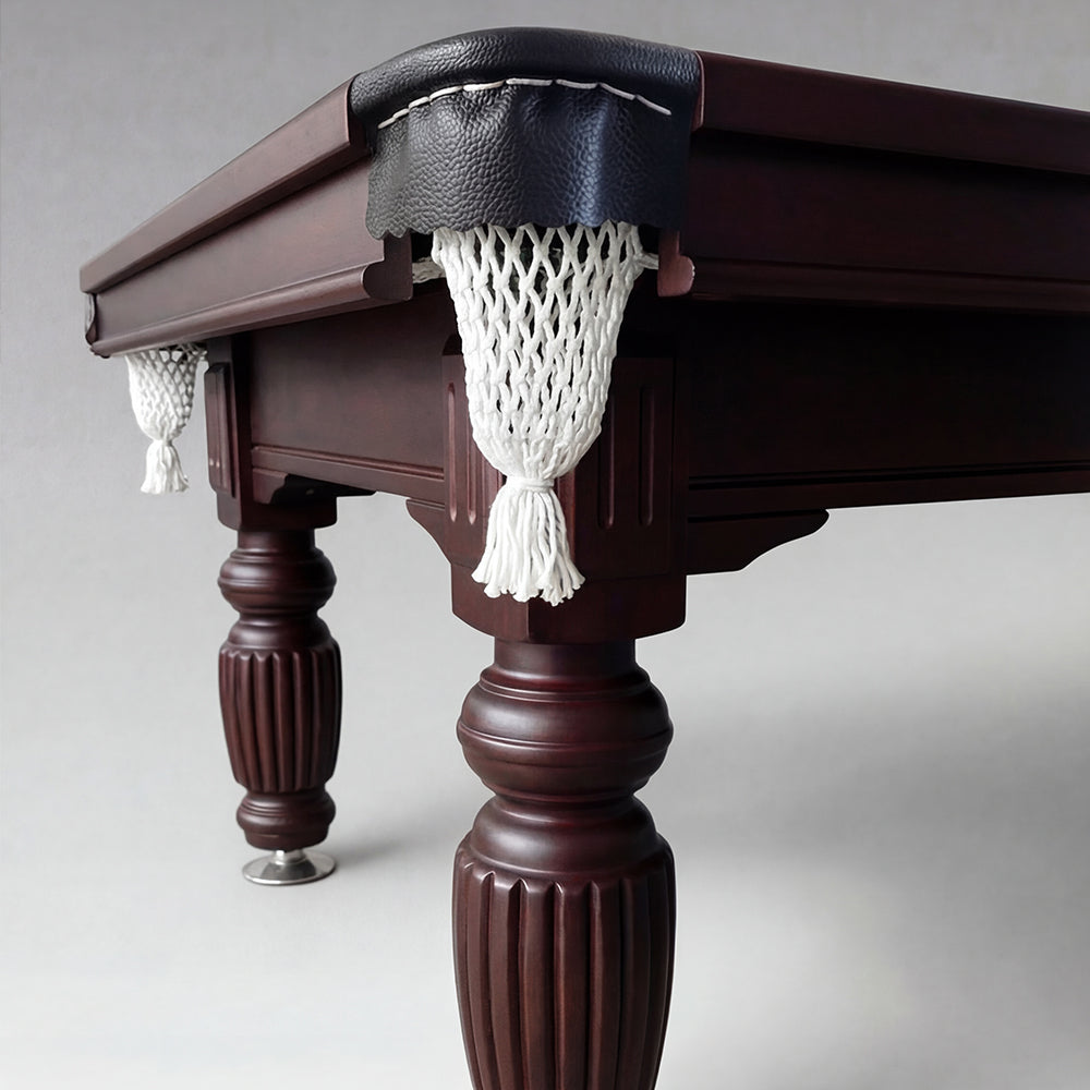 Solid Oak 8ft Slate Pool Table - Walnut Frame/Blue Felt [SHIPS IN 1 WEEK]