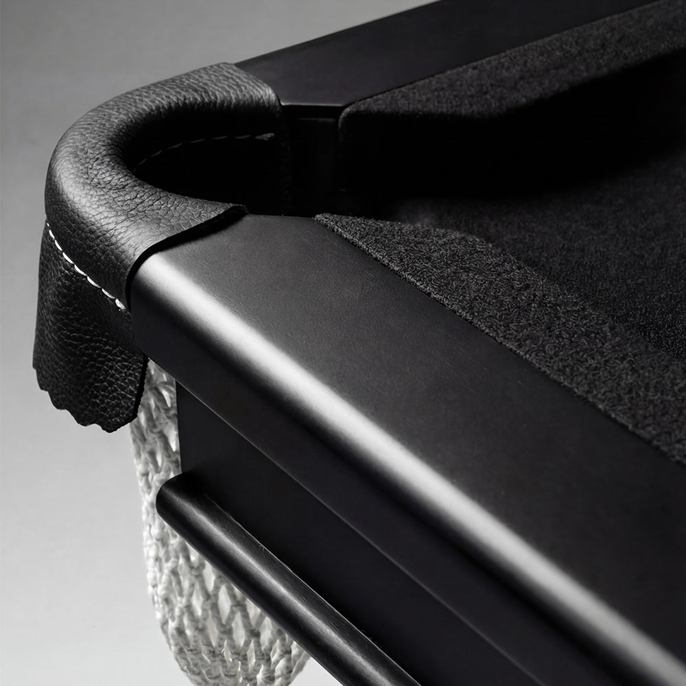 Solid Oak 7ft Slate Pool Table - Black Frame/Black Felt [SHIPS IN 2 WEEKS]