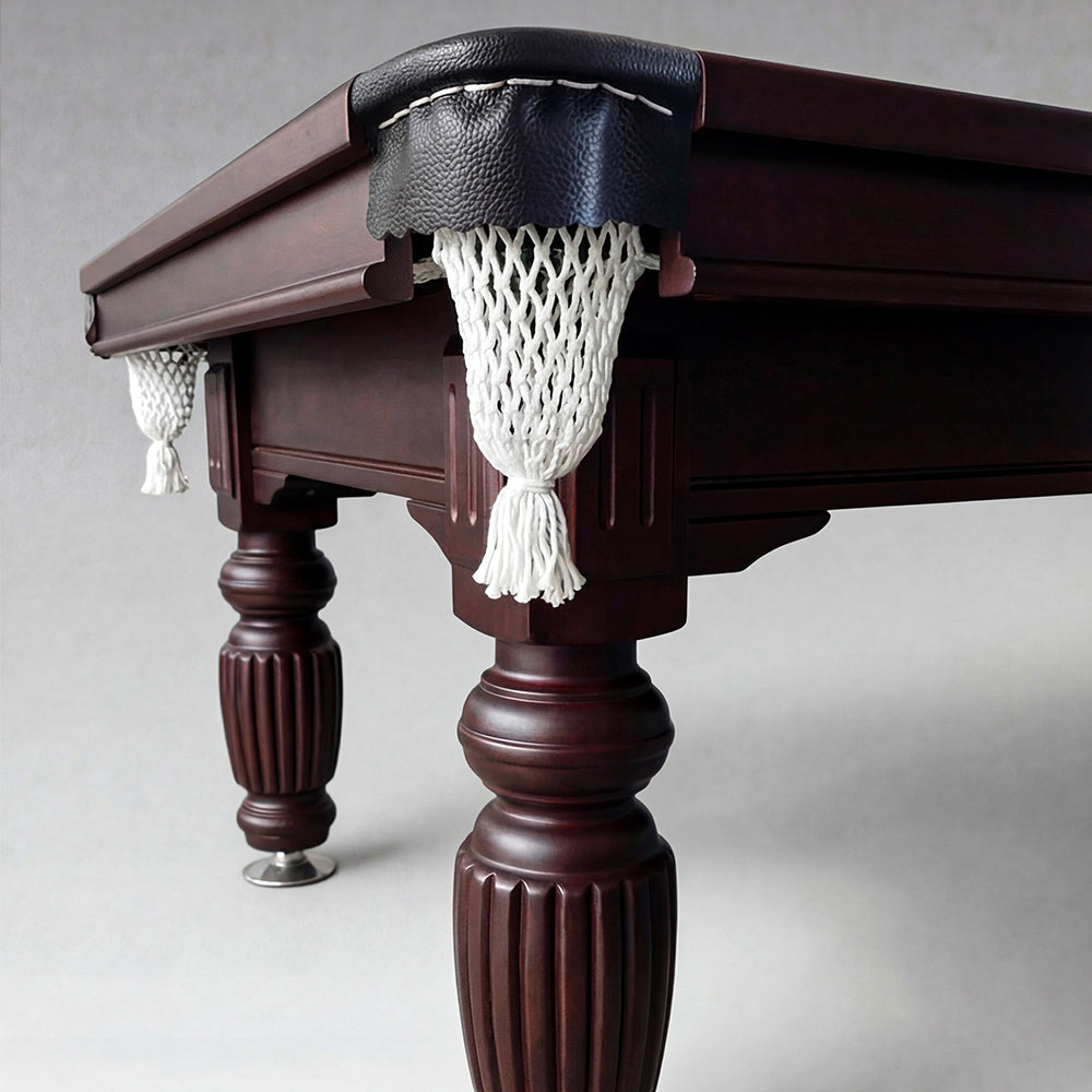 Solid Oak 8ft Slate Pool Table - Walnut Frame/Green Felt [SHIPS IN 5 WEEKS]