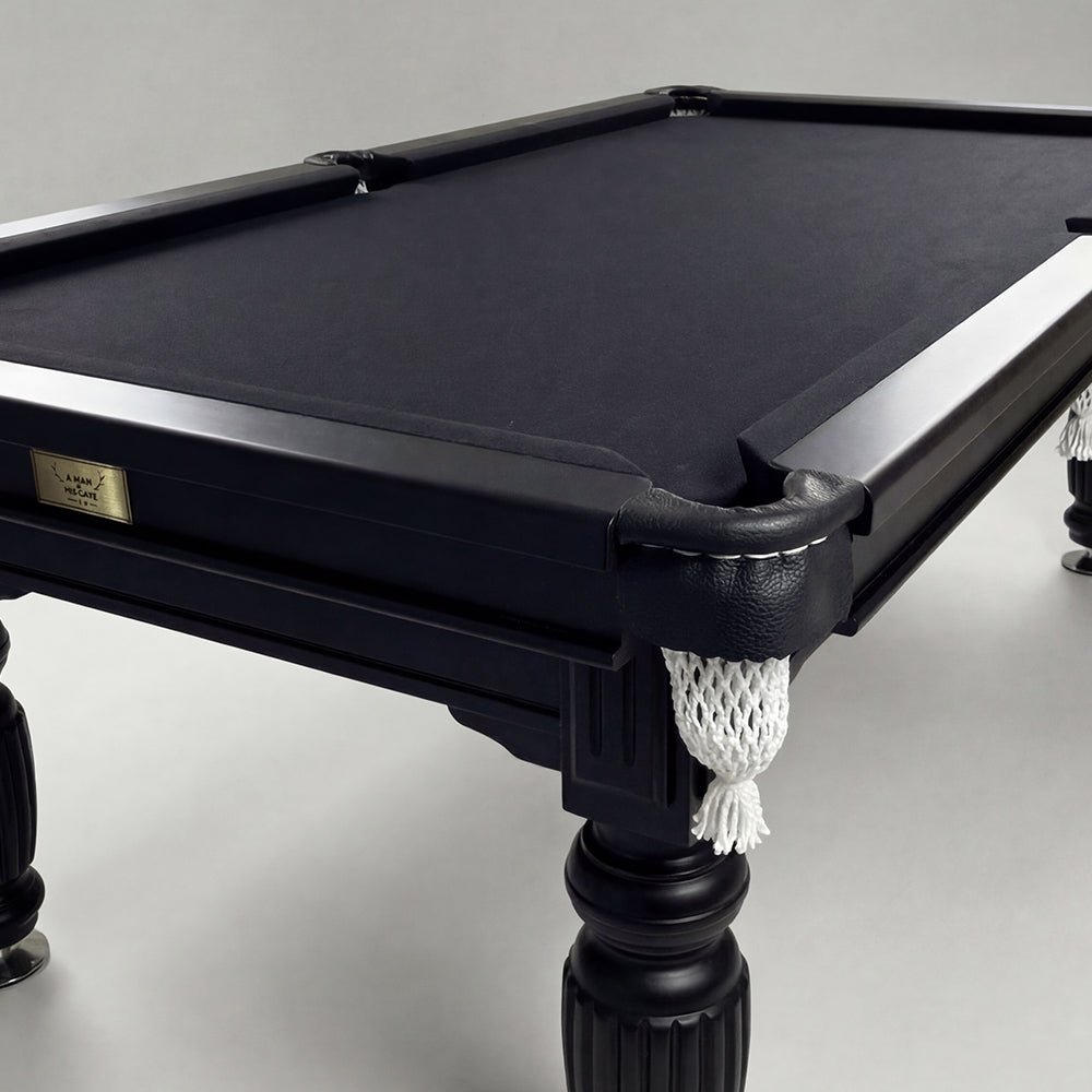 Solid Oak 7ft Slate Pool Table - Black Frame/Black Felt [SHIPS IN 2 WEEKS]