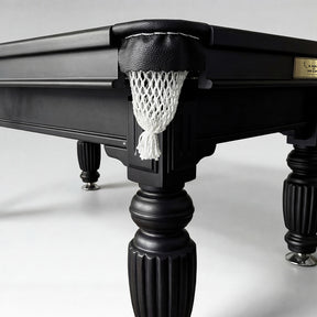 Solid Oak 7ft Slate Pool Table - Black Frame/Blue Felt [SHIPS IN 1 WEEK]