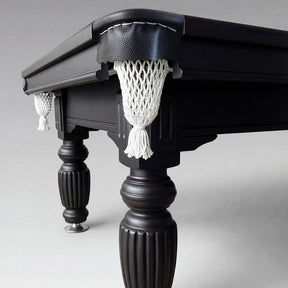 Solid Oak 7ft Slate Pool Table - Black Frame/Blue Felt