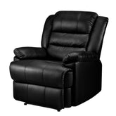 Furniture > Living Room - Artiss Recliner Chair Armchair Luxury Single Lounge Sofa Couch Leather Black