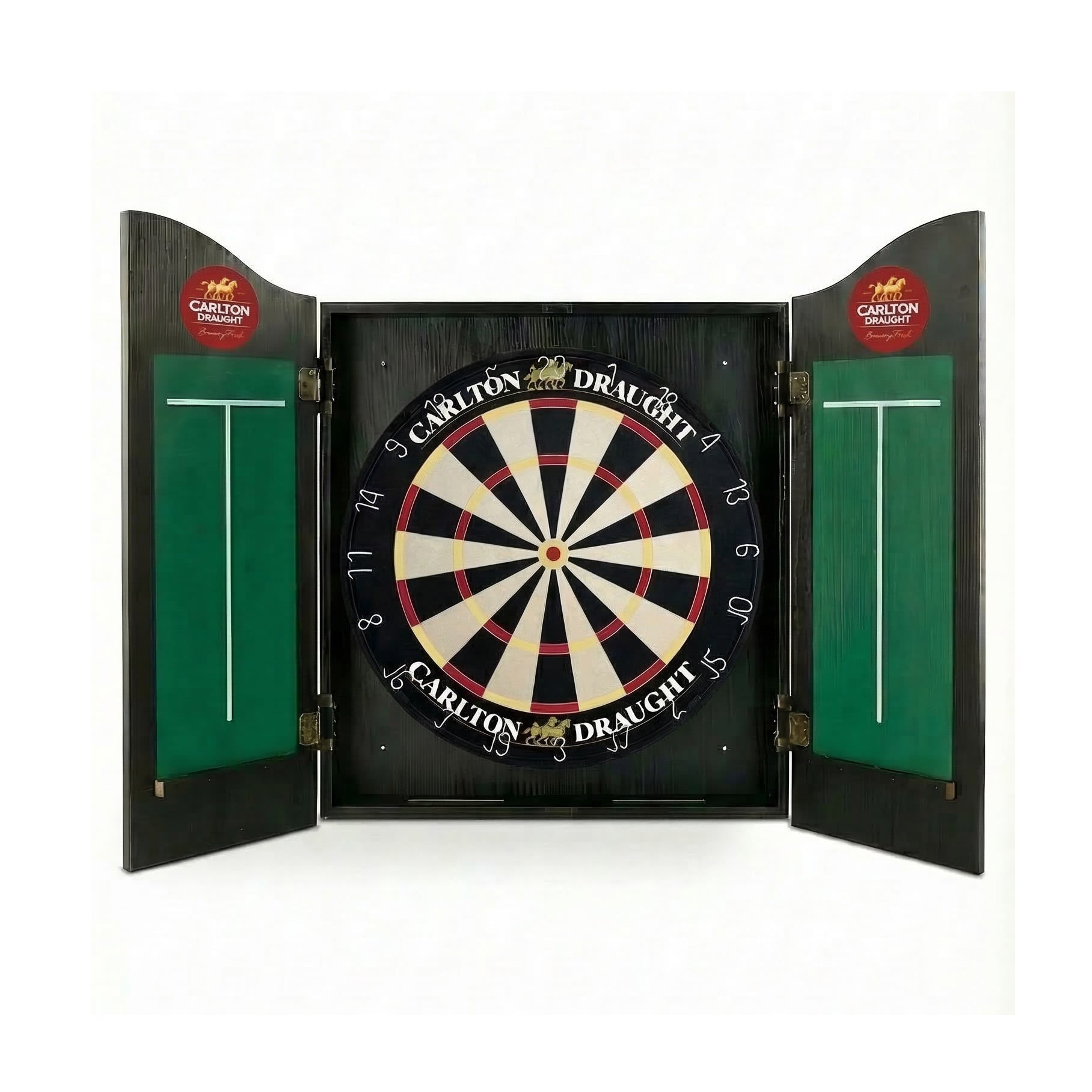 Carlton Draught Branded Dartboard with Cabinet (SHIPS IN 8 WEEKS)