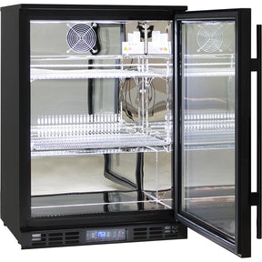 Black Commercial Glass Door Bar Fridge Energy Efficient Rhino