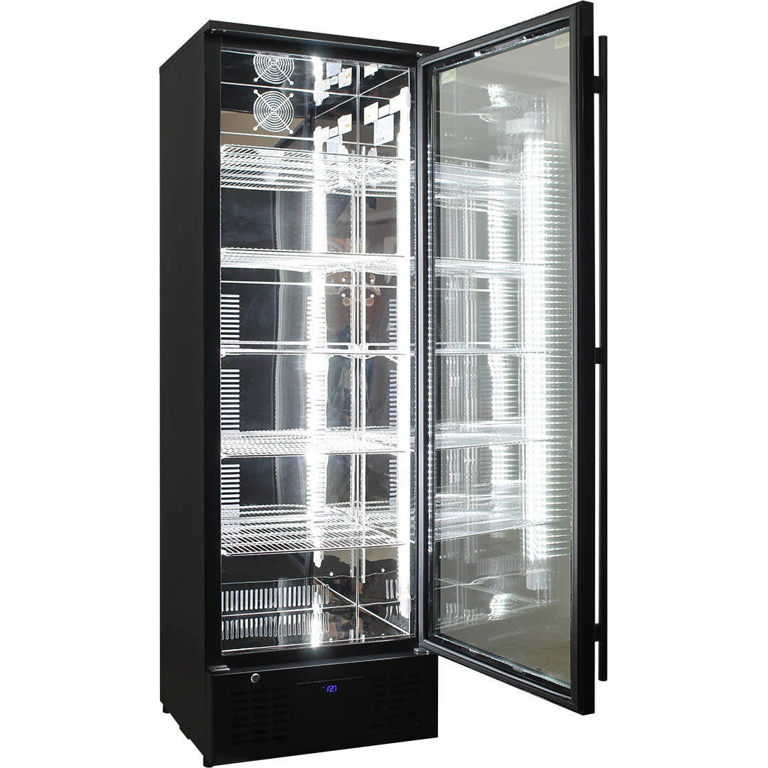 Rhino Black Commercial Upright Triple Glass Door Bar Fridge Ultra Energy Efficient - Model SGT1R-BS