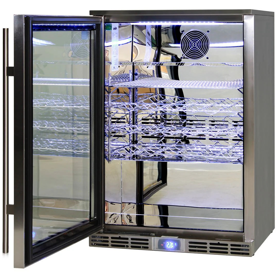 Rhino Alfresco Bar Fridge Glass Door Outdoor Rated 129L