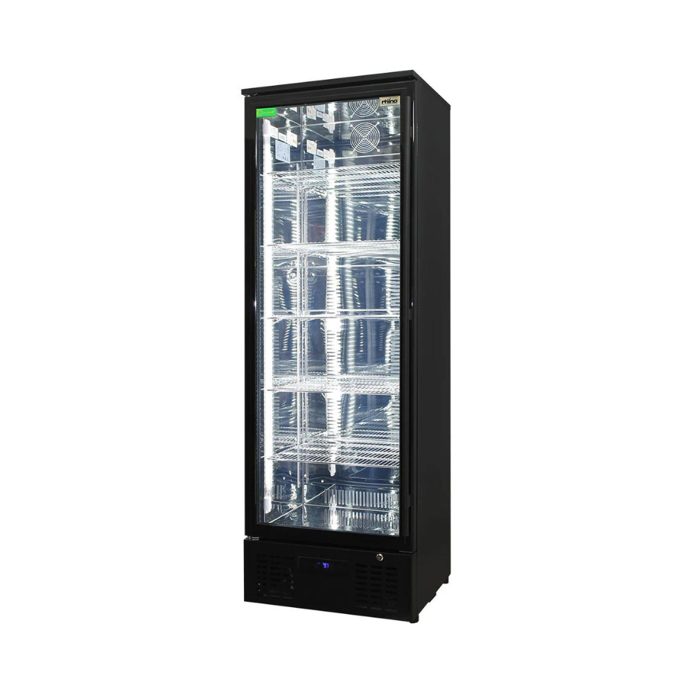 Rhino Black Commercial Upright Triple Glass Door Bar Fridge Ultra Energy Efficient Left Hinged - Model SGT1L-BS 