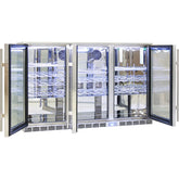 Rhino Glass 3 Door Alfresco Outdoor Bar Fridge All Stainless Energy Efficient Alfresco 330L