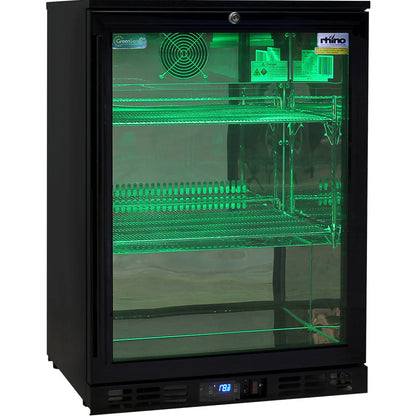 Rhino Night Club Commercial Multi Light Colored Black 1 Door Bar Fridge