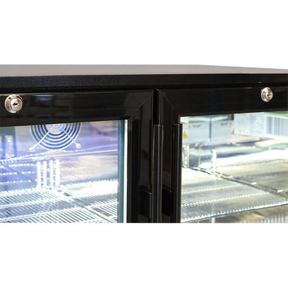Rhino Night Club Commercial Multi Light Coloured Black 2 Door Bar Fridge (ON BACKORDER FOR MID JUL)