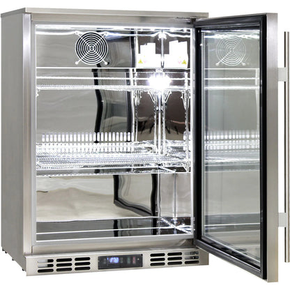 Rhino Stainless Steel 1 Heated Glass Door Bar Fridge With LG Compressor
