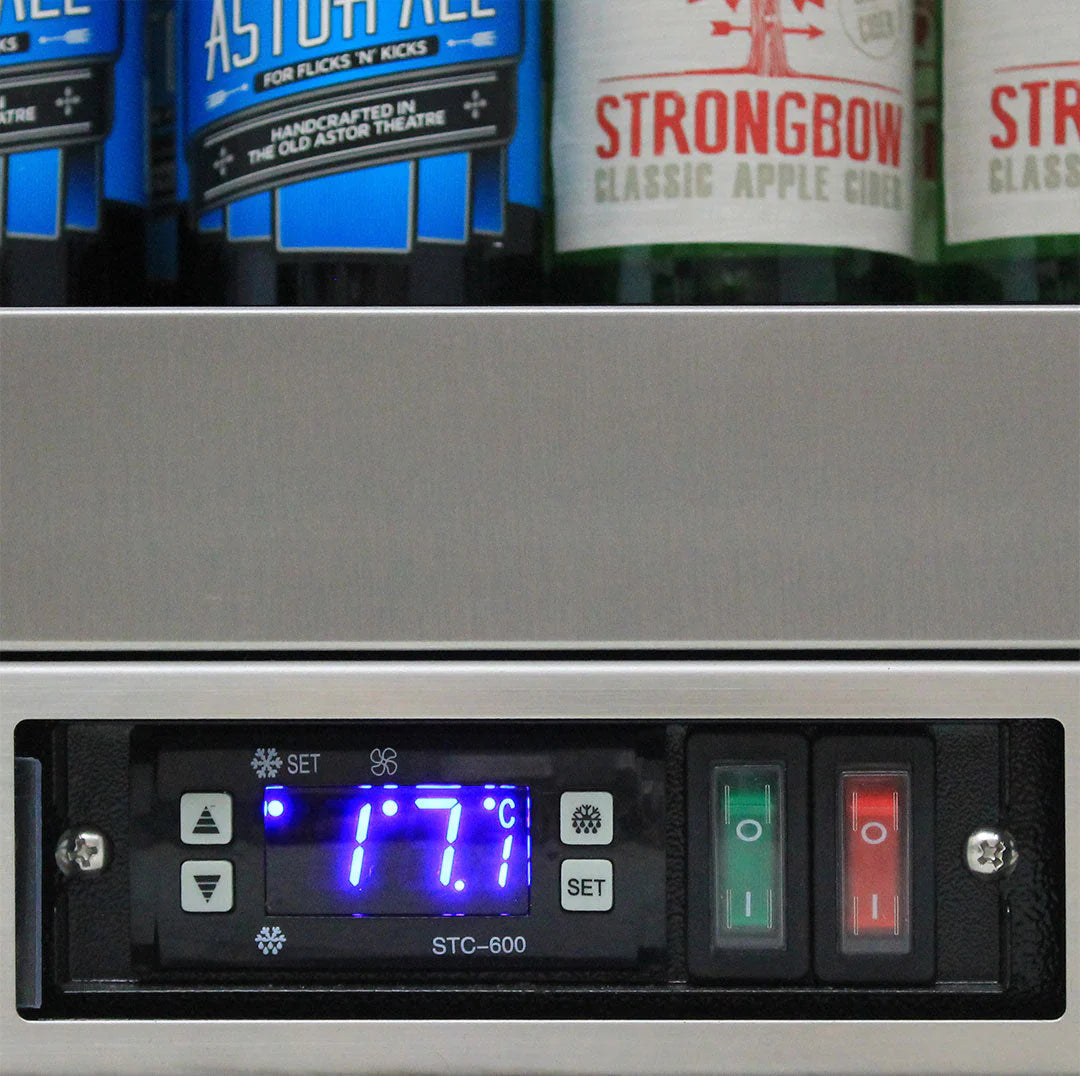 Rhino Stainless Steel 1 Heated Glass Door Bar Fridge With LG Compressor