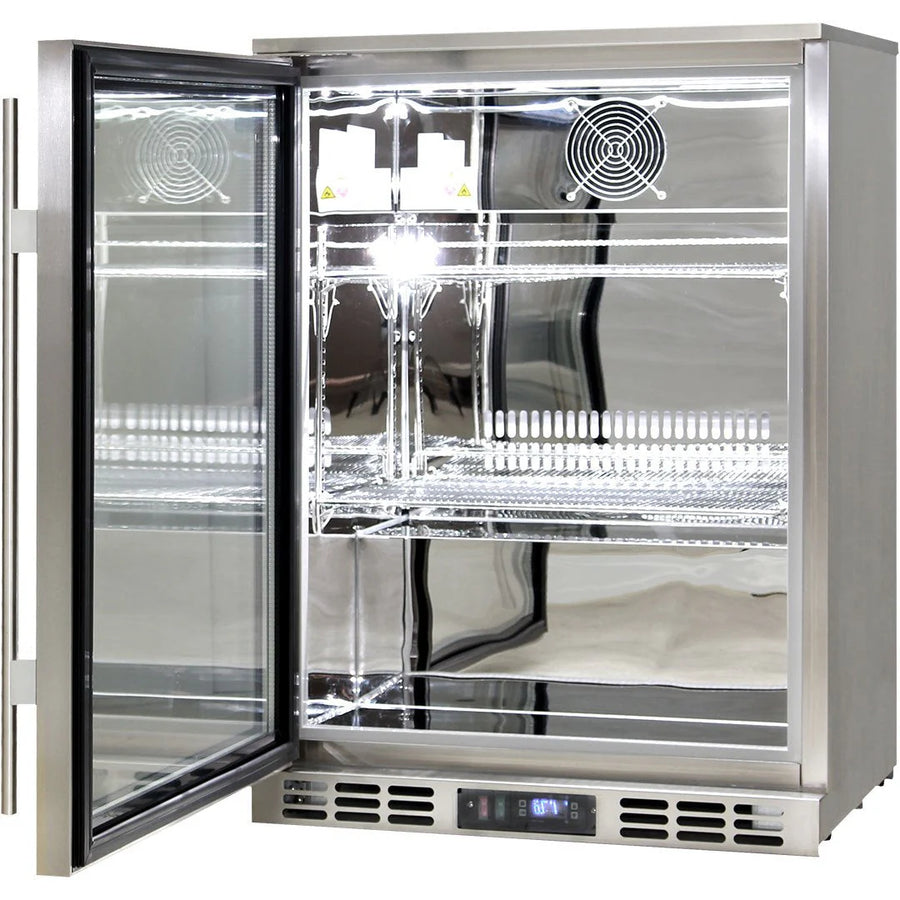 Rhino Stainless Steel 1 Heated Glass Door Bar Fridge With Low Energy Consumption - Left Hinged SG1L-HD