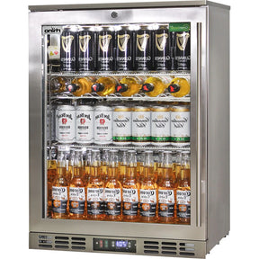 Rhino Stainless Steel 1 Heated Glass Door Bar Fridge With Low Energy Consumption - Left Hinged SG1L-HD