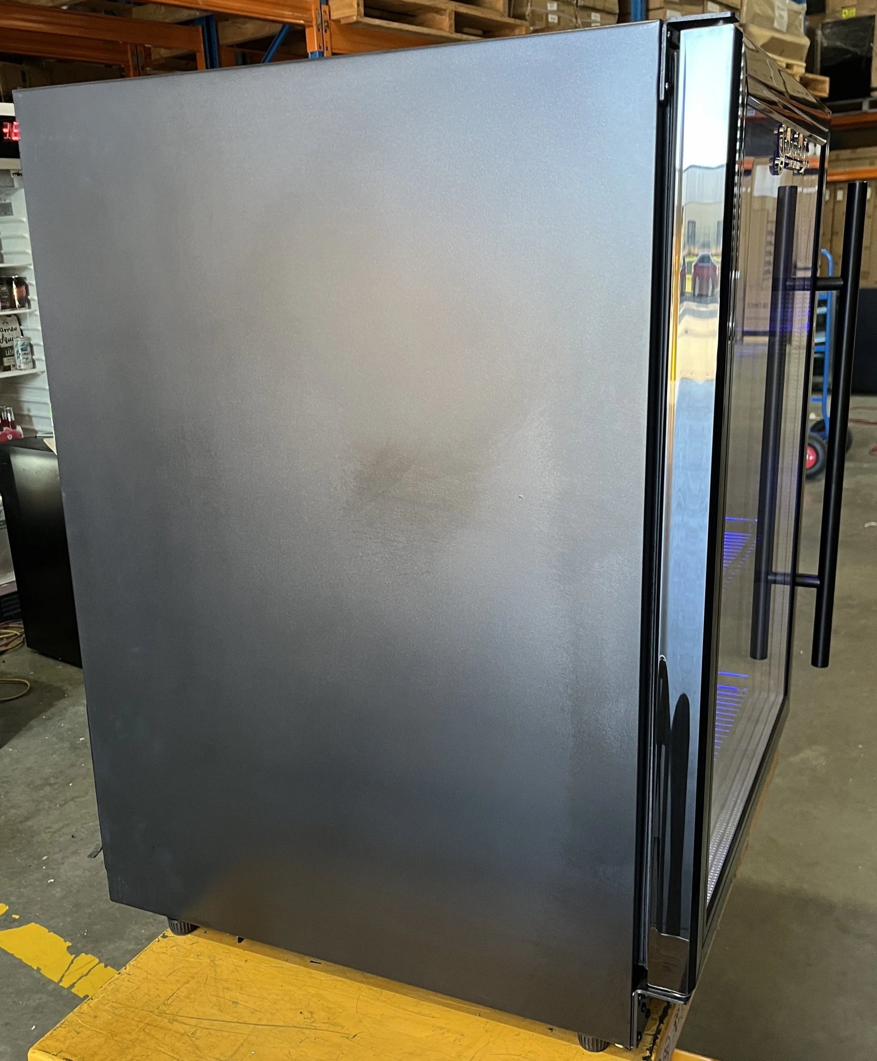 SCRATCH & DENT Schmick Under Bench Glass Door Black Bar Fridge Triple Glazed - Model SD-BA303-JC132B-B 