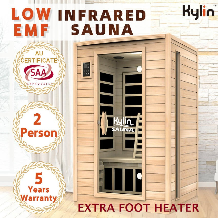 Kylin Low EMF Carbon Far Infrared Sauna Room 2 people – KY2A5-F with foot heater
