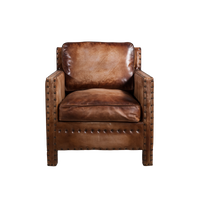 Scabrous Distressed Brown Leather Armchair