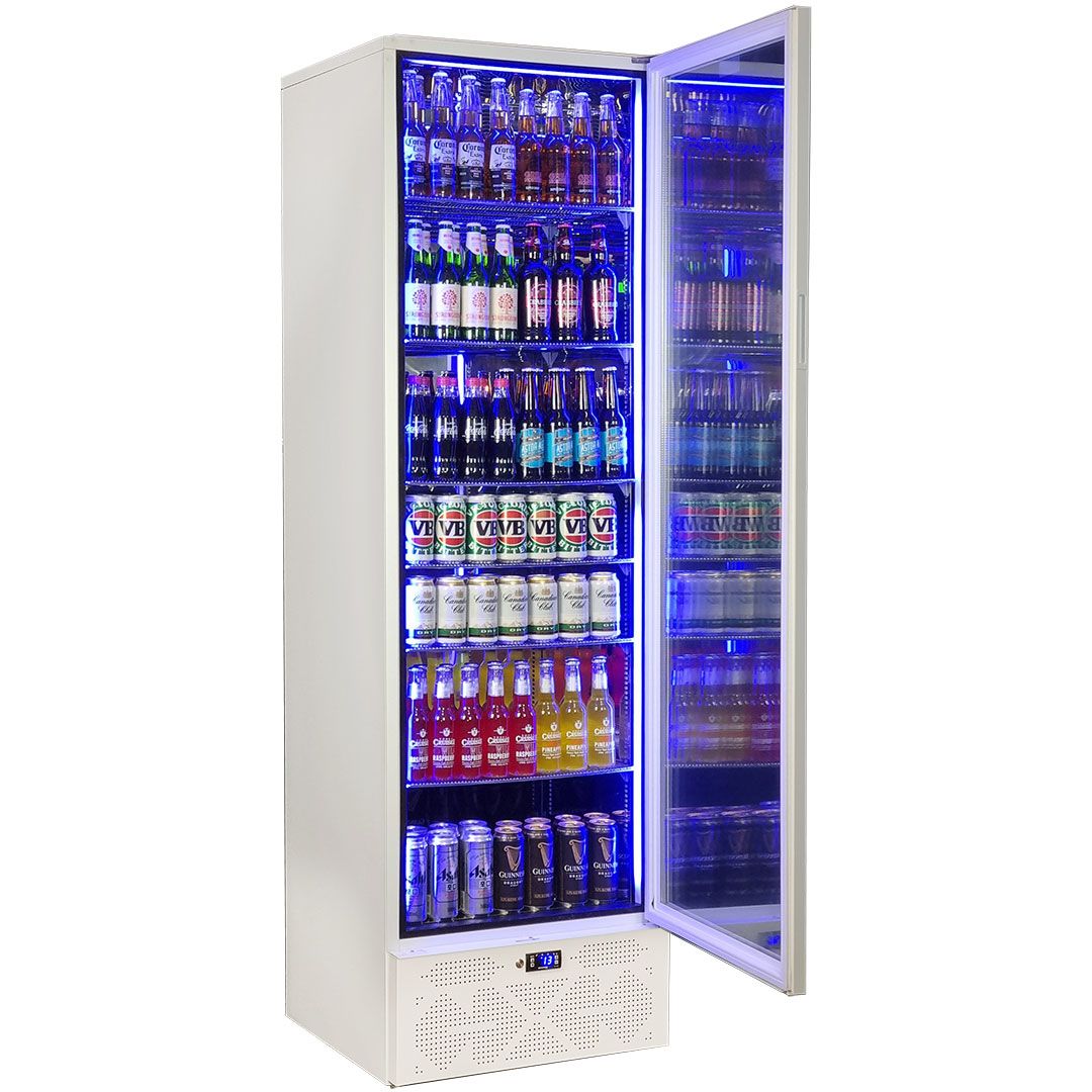 Schmick Classy Upright Heated Glass 1 Door Bar Fridge - Model SK422R-W-HD