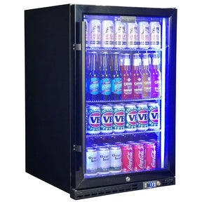 Schmick Black Quiet Front Venting Under Bench Triple Glazed Glass Door Bar Fridge - Model SK146R-B