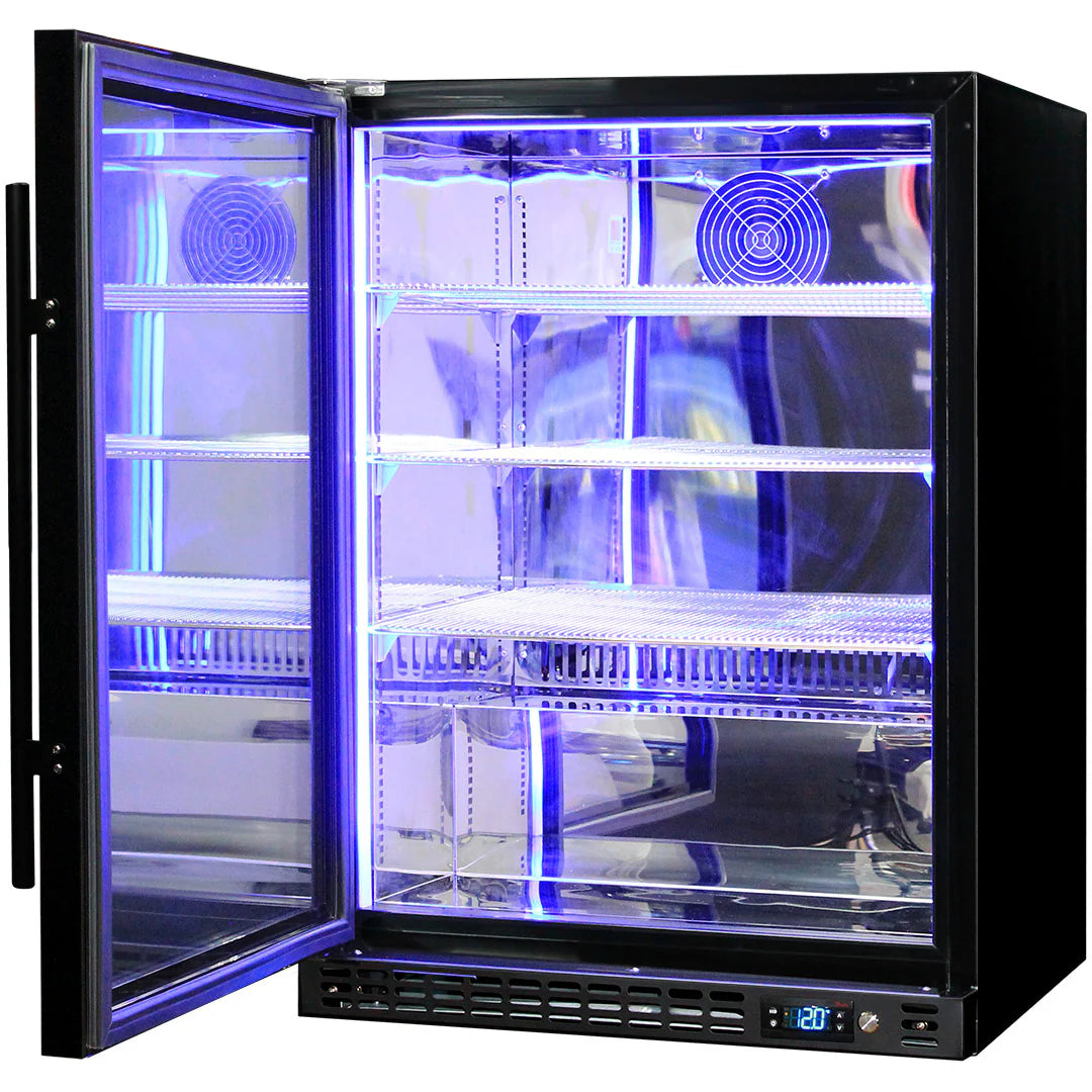 Schmick Quiet Running Front Venting Under Bench Heated Glass Door Bar Fridge - Model SK156L-B-HD