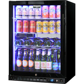 Schmick Quiet Running Front Venting Under Bench Heated Glass Door Bar Fridge - Model SK156L-B-HD