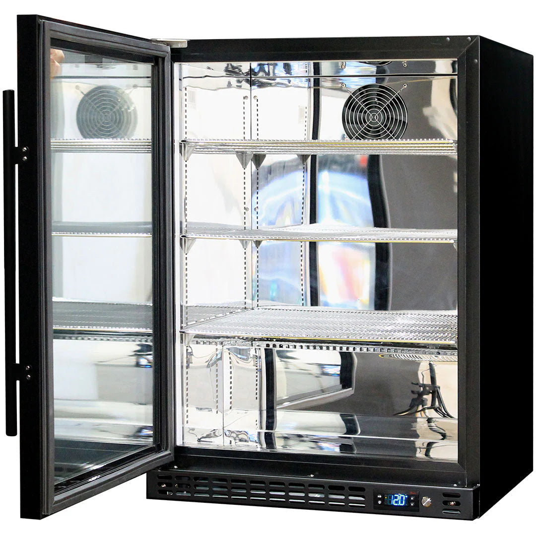 Schmick Quiet Running Front Venting Under Bench Heated Glass Door Bar Fridge - Model SK156L-B-HD