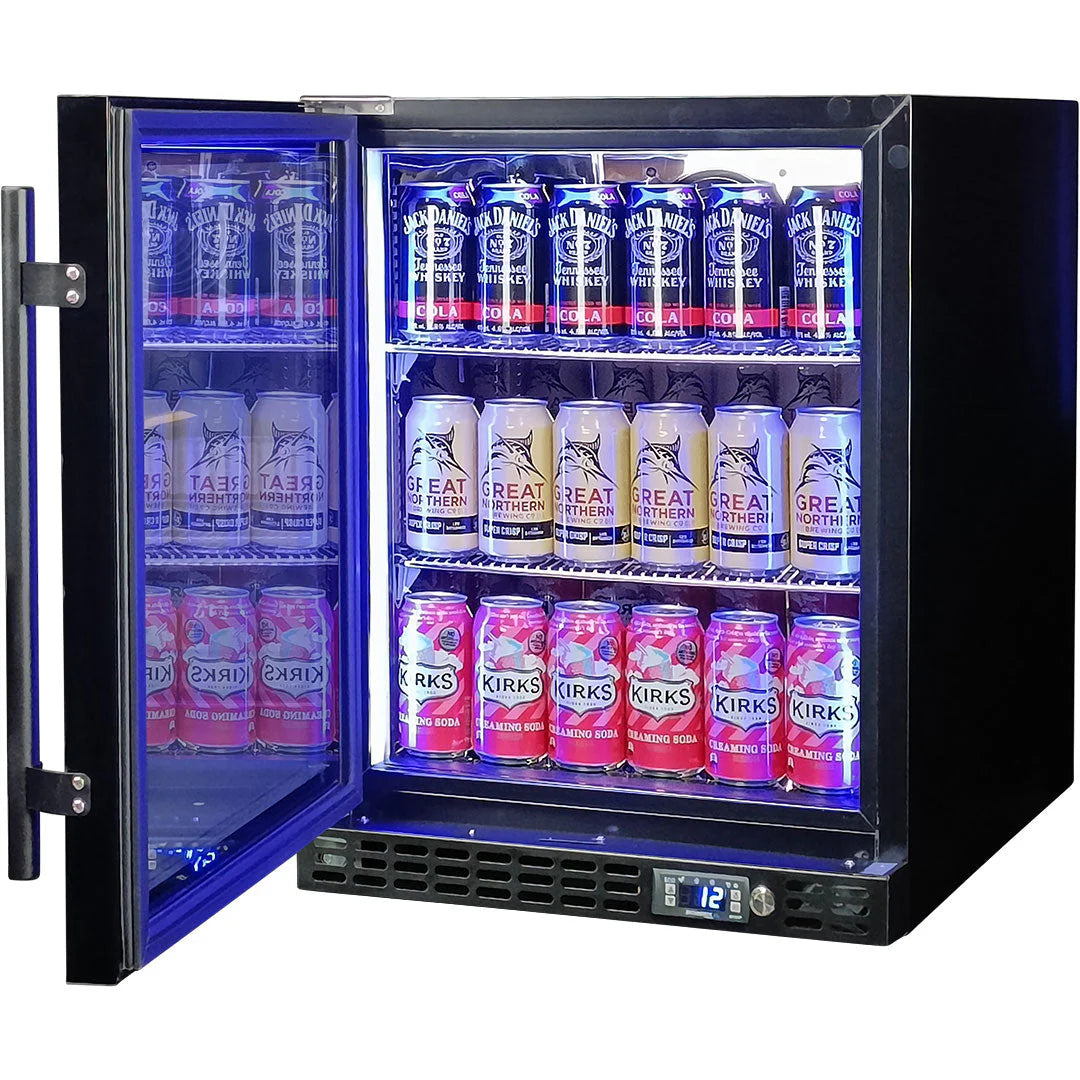 Schmick Quiet Running Front Venting Under Bench Heated Glass Door Bar Fridge - Model SK86L-B-HD