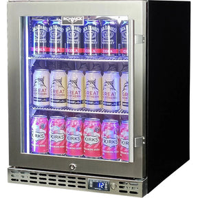 Schmick Quiet Running Front Venting Under Bench Heated Glass Door Bar Fridge - Model SK86L-HD